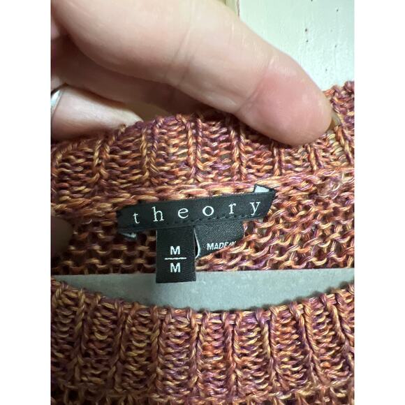 Theory size medium loose knit lightweight sweater crisscross back - Picture 2 of 4
